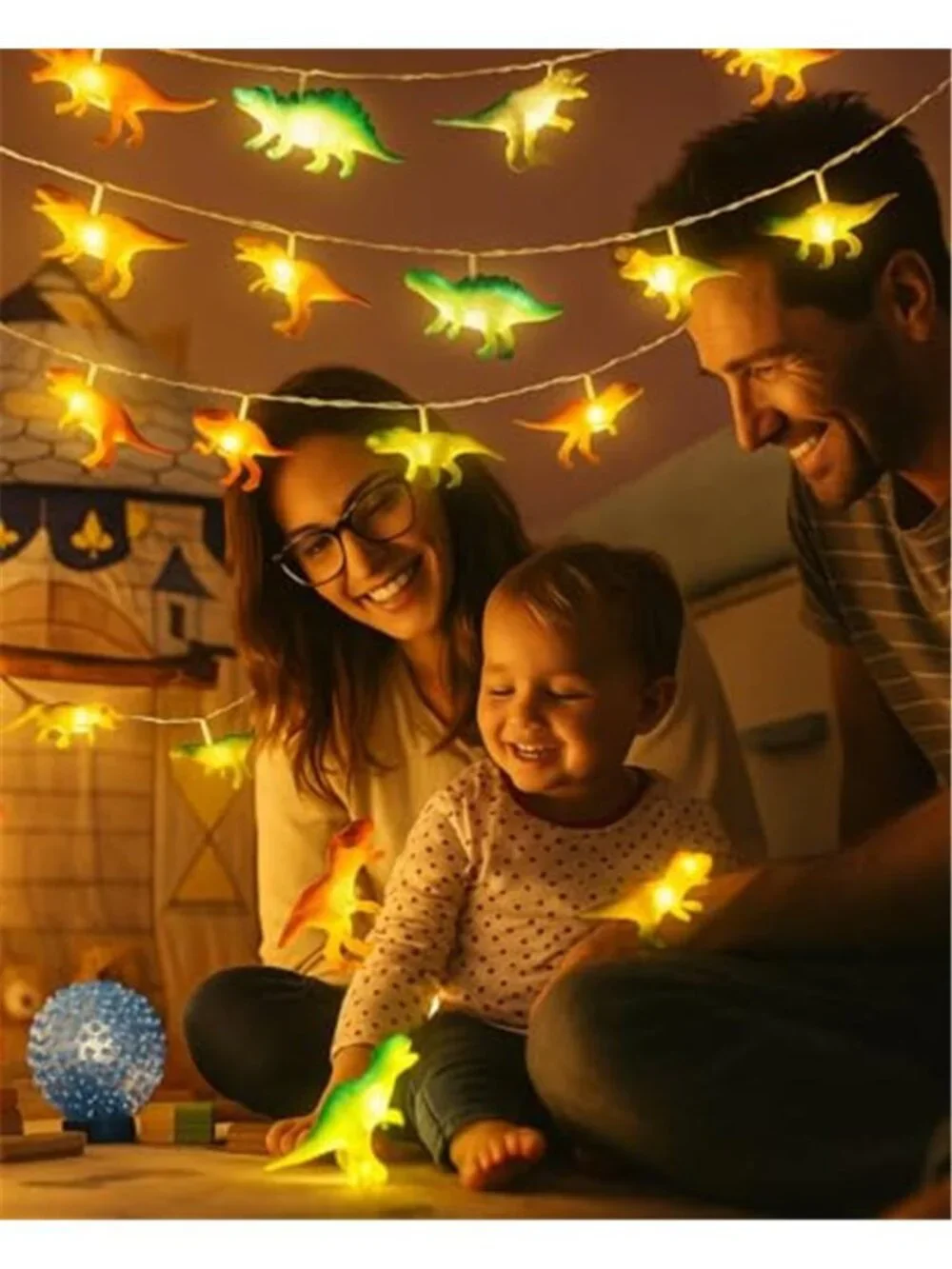Dinosaur String Lights LED Remote Timer USB Battery Kids Room Decor Lamp
